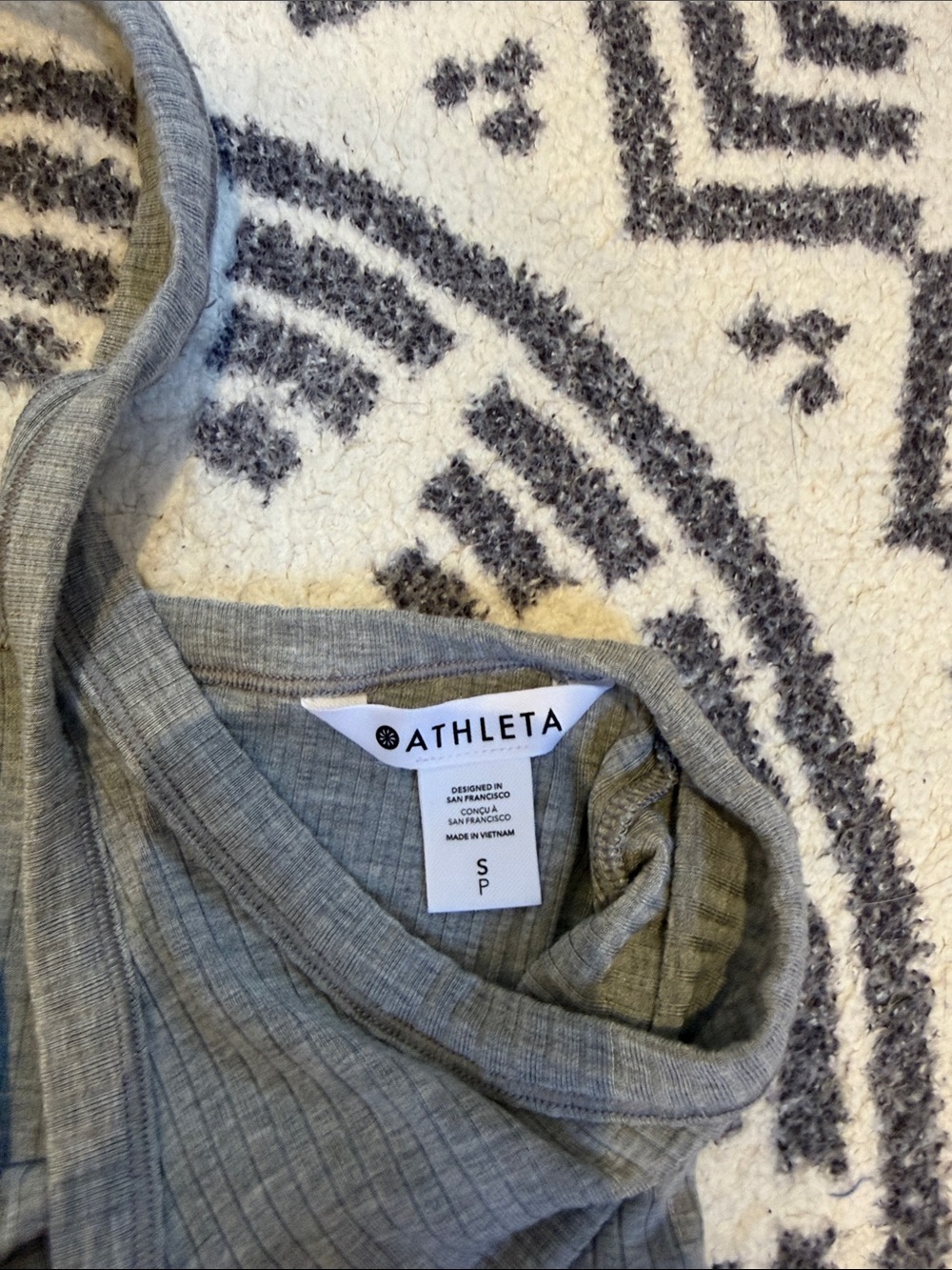 Athleta Grey Ribbed Racerback Tank Top - Picture 2 of 2